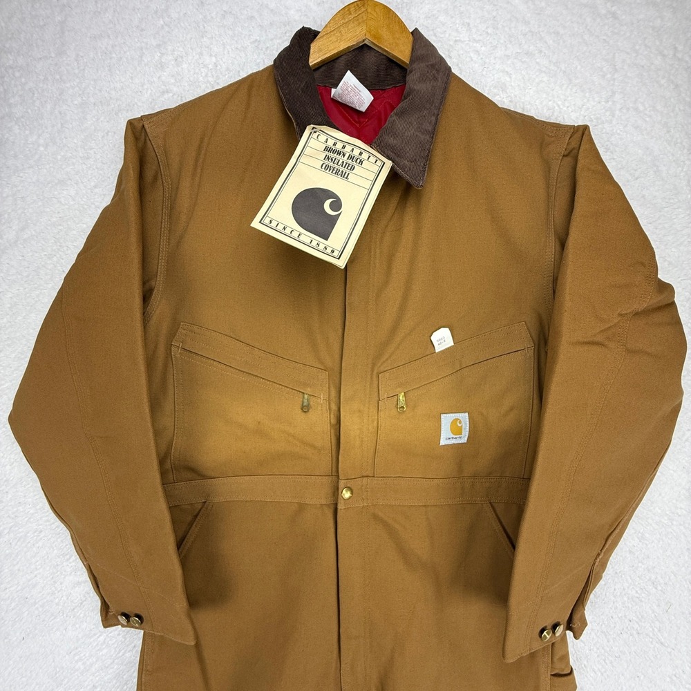 Carhartt Insulated Coveralls Quilt Lined Mens 42 996Q Brown NWT NOS